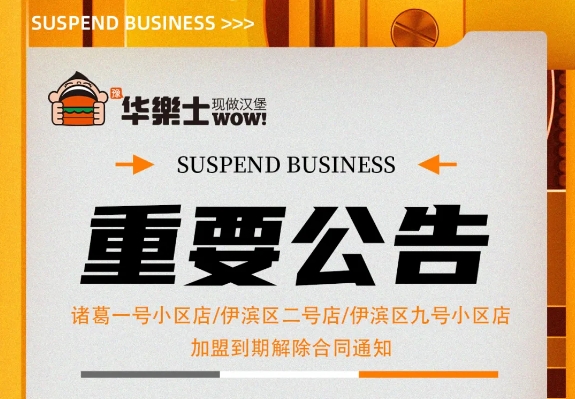 （諸葛一號(hào)小區(qū)店，伊濱區(qū)二號(hào)小區(qū)店，伊濱區(qū)九號(hào)小區(qū)店)加盟到期解除合同通知